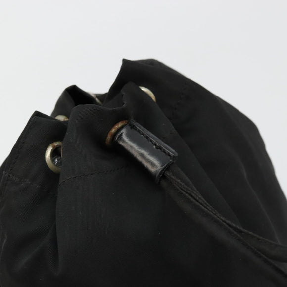 PRADA Purse Pouch Nylon Black Silver Auth bs34472