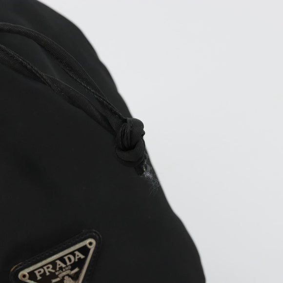 PRADA Purse Pouch Nylon Black Silver Auth bs34472