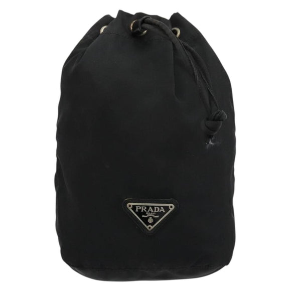 PRADA Purse Pouch Nylon Black Silver Auth bs34472
