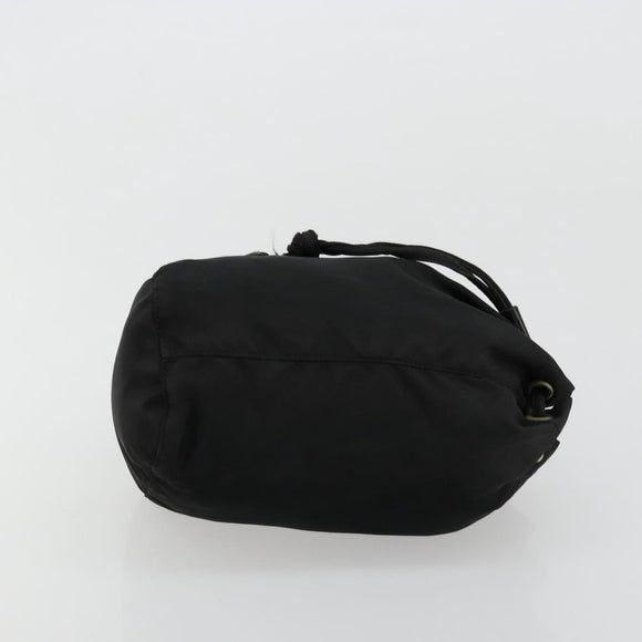 PRADA Purse Pouch Nylon Black Silver Auth bs34472
