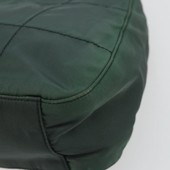 PRADA Shoulder Bag Nylon Green Silver Auth bs34473
