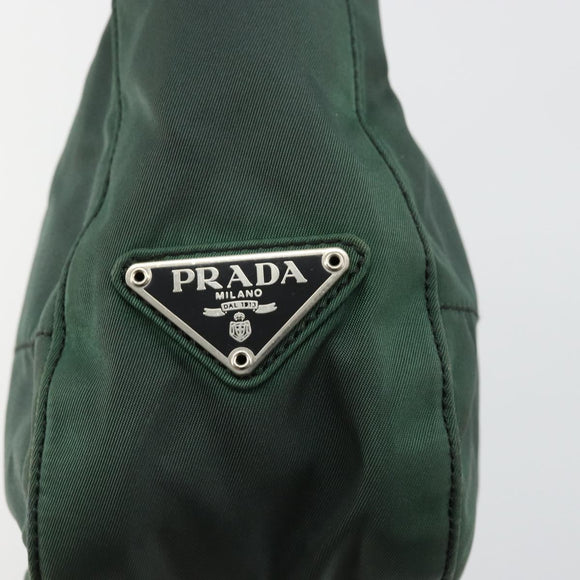 PRADA Shoulder Bag Nylon Green Silver Auth bs34473