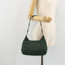 PRADA Shoulder Bag Nylon Green Silver Auth bs34473-22