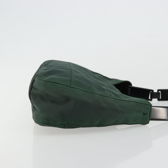 PRADA Shoulder Bag Nylon Green Silver Auth bs34473