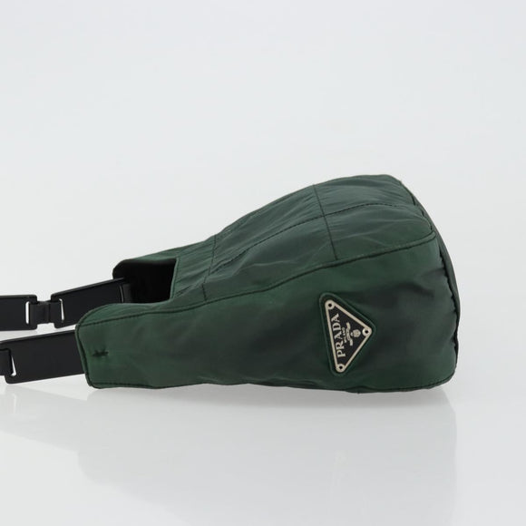 PRADA Shoulder Bag Nylon Green Silver Auth bs34473