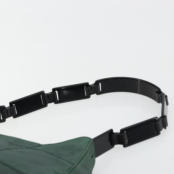 PRADA Shoulder Bag Nylon Green Silver Auth bs34473