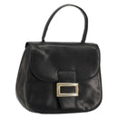 PRADA Hand Bag Leather Black Gold Auth bs34475-1