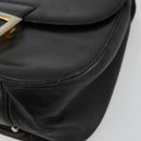 PRADA Hand Bag Leather Black Gold Auth bs34475-15