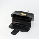 PRADA Hand Bag Leather Black Gold Auth bs34475-9