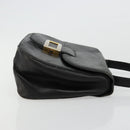 PRADA Hand Bag Leather Black Gold Auth bs34475-3