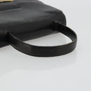 PRADA Hand Bag Leather Black Gold Auth bs34475-7