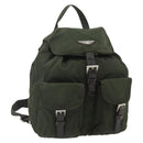 PRADA Backpack Nylon Khaki Silver Auth bs34477-1