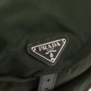 PRADA Backpack Nylon Khaki Silver Auth bs34477-20