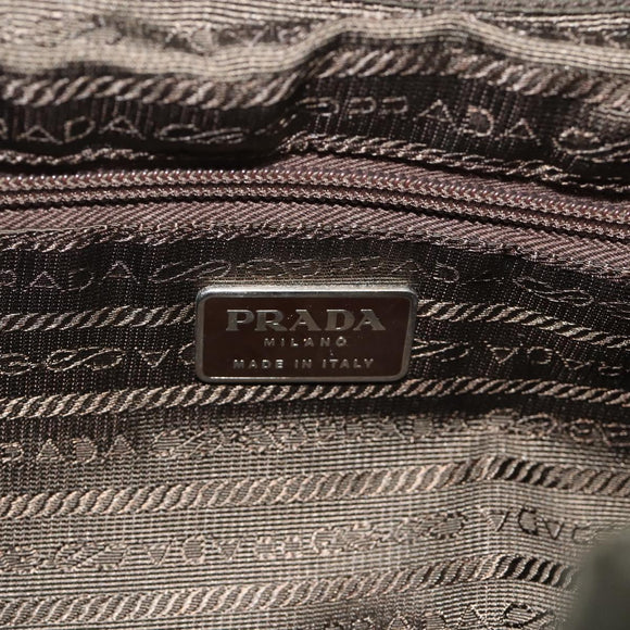 PRADA Backpack Nylon Khaki Silver Auth bs34477