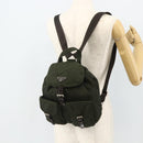 PRADA Backpack Nylon Khaki Silver Auth bs34477-27