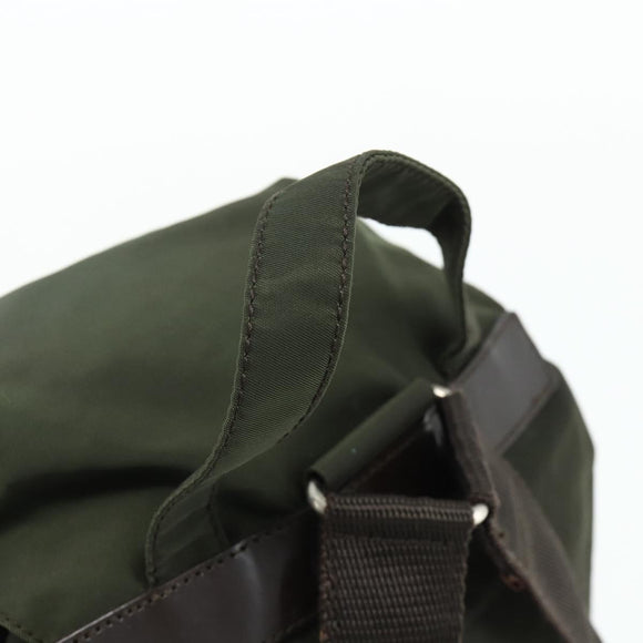 PRADA Backpack Nylon Khaki Silver Auth bs34477