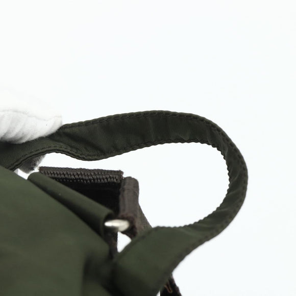 PRADA Backpack Nylon Khaki Silver Auth bs34477