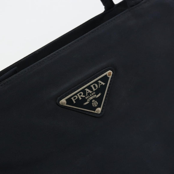 PRADA Hand Bag Nylon Navy Silver Auth bs34478