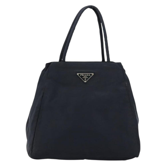 PRADA Hand Bag Nylon Navy Silver Auth bs34478