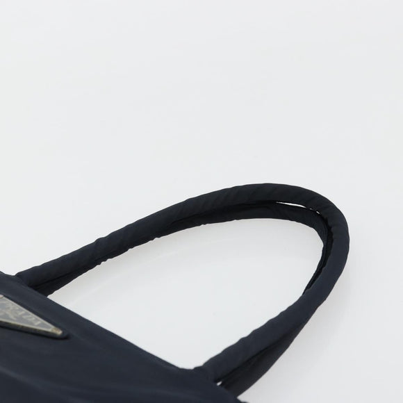 PRADA Hand Bag Nylon Navy Silver Auth bs34478