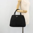 PRADA Hand Bag Nylon Black Silver Auth bs34479-25