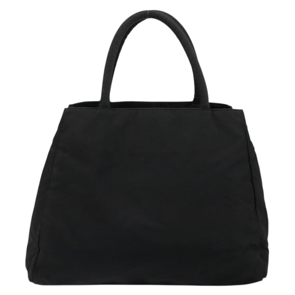 PRADA Hand Bag Nylon Black Silver Auth bs34479