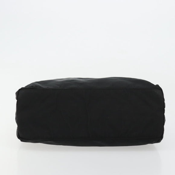 PRADA Hand Bag Nylon Black Silver Auth bs34479