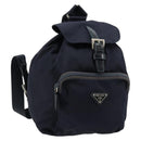 PRADA Backpack Nylon Navy Silver Auth bs34480-1