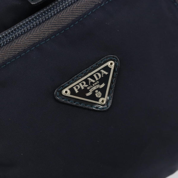 PRADA Backpack Nylon Navy Silver Auth bs34480