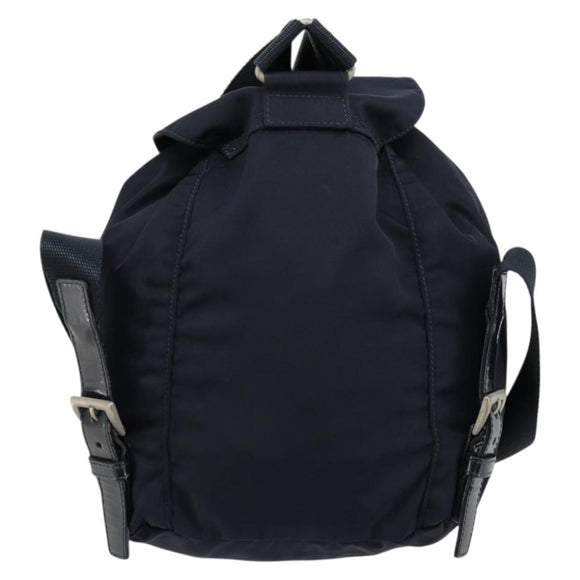PRADA Backpack Nylon Navy Silver Auth bs34480