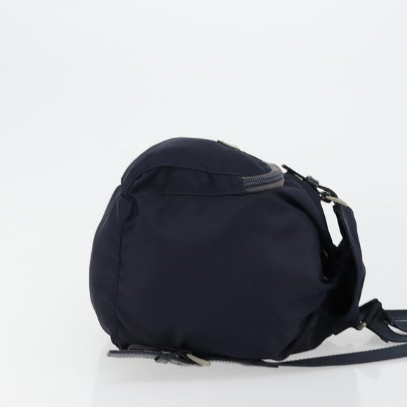 PRADA Backpack Nylon Navy Silver Auth bs34480