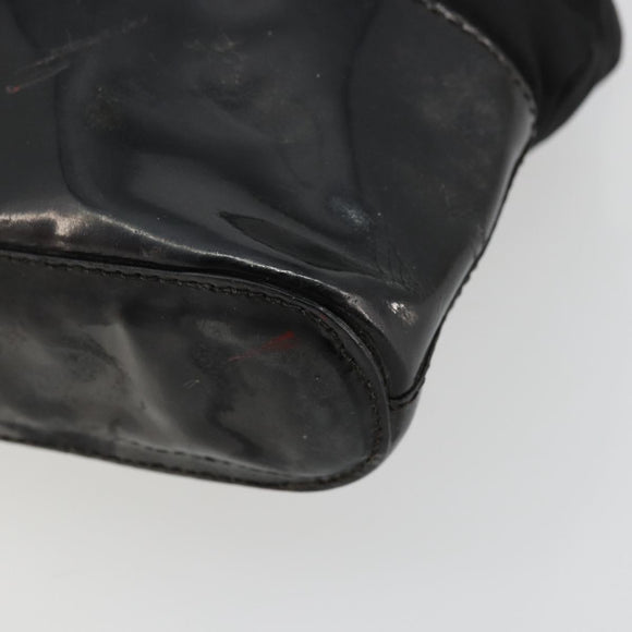 PRADA Hand Bag Nylon Black Silver Auth bs34484