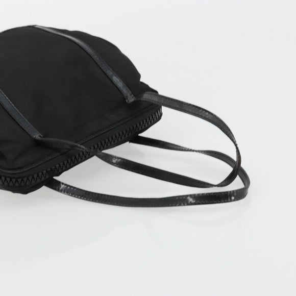 PRADA Hand Bag Nylon Black Silver Auth bs34484