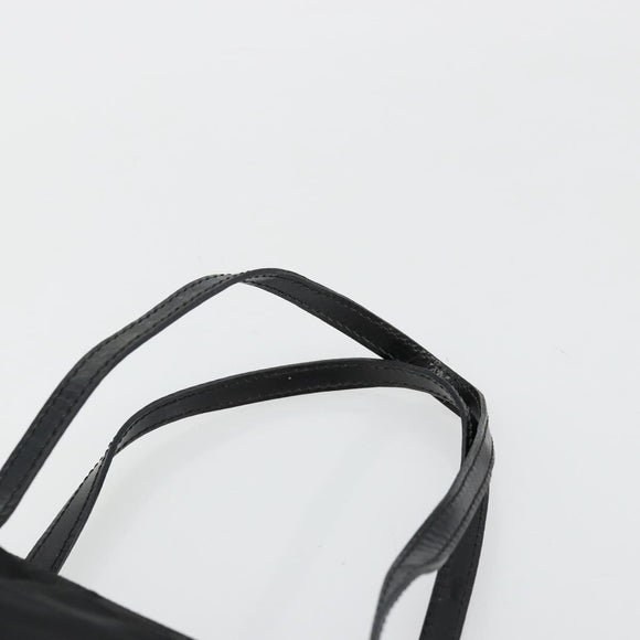 PRADA Hand Bag Nylon Black Silver Auth bs34484