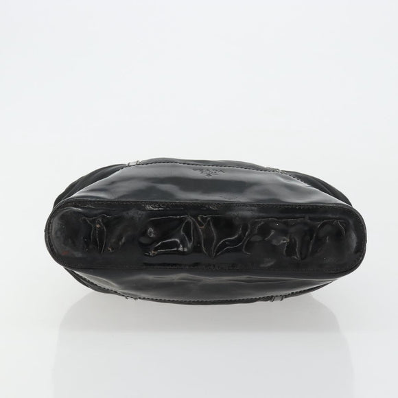 PRADA Hand Bag Nylon Black Silver Auth bs34484