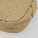CHANEL Chain Shoulder Bag Leather Beige Gold CC Auth bs34488-10