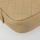 CHANEL Chain Shoulder Bag Leather Beige Gold CC Auth bs34488-11