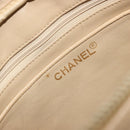 CHANEL Chain Shoulder Bag Leather Beige Gold CC Auth bs34488-15