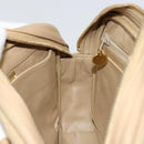 CHANEL Chain Shoulder Bag Leather Beige Gold CC Auth bs34488-18