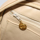 CHANEL Chain Shoulder Bag Leather Beige Gold CC Auth bs34488-19