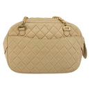 CHANEL Chain Shoulder Bag Leather Beige Gold CC Auth bs34488-3
