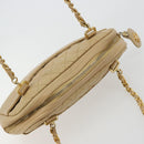 CHANEL Chain Shoulder Bag Leather Beige Gold CC Auth bs34488-6