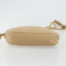 CHANEL Chain Shoulder Bag Leather Beige Gold CC Auth bs34488-9
