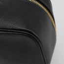 CHANEL Vanity Pouch Caviar Skin Black Gold CC Auth bs34489-10