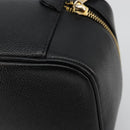 CHANEL Vanity Pouch Caviar Skin Black Gold CC Auth bs34489-12