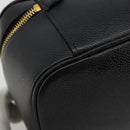 CHANEL Vanity Pouch Caviar Skin Black Gold CC Auth bs34489-13