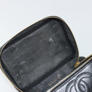 CHANEL Vanity Pouch Caviar Skin Black Gold CC Auth bs34489-15