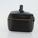 CHANEL Vanity Pouch Caviar Skin Black Gold CC Auth bs34489-4