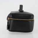 CHANEL Vanity Pouch Caviar Skin Black Gold CC Auth bs34489-5