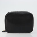 CHANEL Vanity Pouch Caviar Skin Black Gold CC Auth bs34489-9